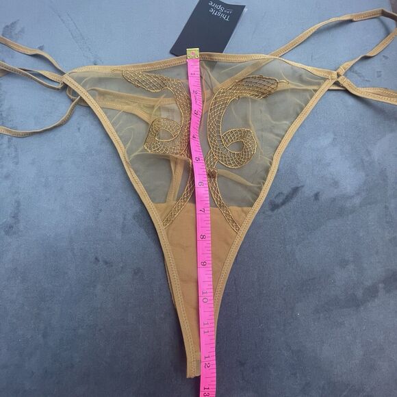 Thistle and Spire Panties 3X Liquid Gold Medusa Sheer Thong Snakes Cobra Revolve - Picture 6 of 8